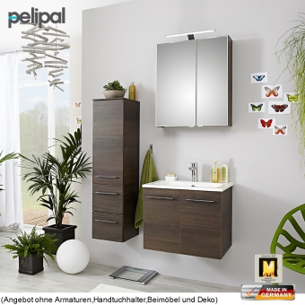 Pelipal Badmöbel 6110 als Set 60 cm mit Spiegelschrank und Waschtischset 2 Türen 
