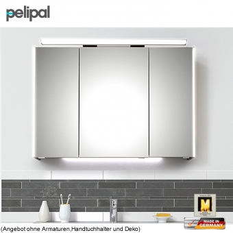 Pelipal 9005 Spiegelschrank 100 cm mit seitlicher LED-Beleuchtung und Farbtemperaturwechsel 