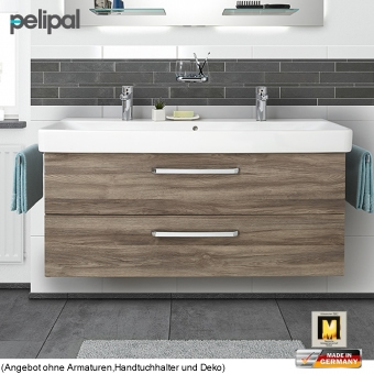 Pelipal 9005 Waschtisch als Set120 cm Keramag Doppelwaschtisch und Unterschrank mit 2 Auszügen 