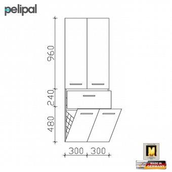 Pelipal 7025 Hochschrank mit Wäschekippe 60 cm 