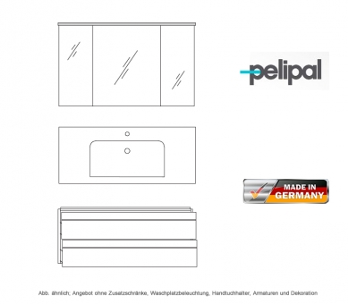 Pelipal Badmöbel als Set Balto V2.4 mit Spiegelschrank 123 cm 