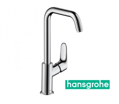 hansgrohe FOCUS Einhebel-Waschtischarmatur 240 mit Zugstangen-Ablaufgarnitur und Schwenkauslauf 120 ° in chrom 
