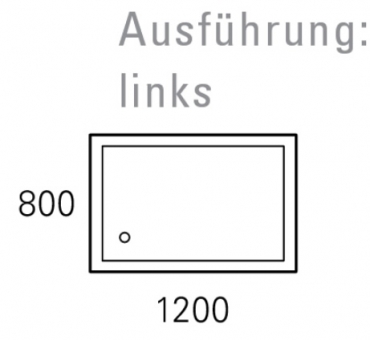 Mauersberger Duschwanne LUPINA 120 x 80 cm - superflach - Links 