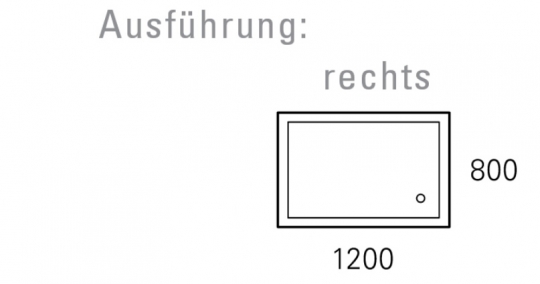 Mauersberger Duschwanne LUPINA 120 x 80 cm - superflach - Rechts 
