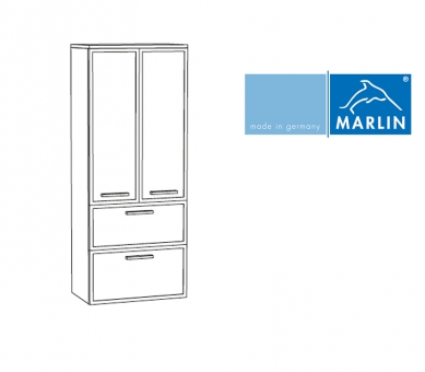 Marlin Badmöbel Mittelschrank 60 cm mit 2 Türen 