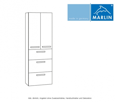 Marlin Motion Hochschrank 60 cm mit 2 Türen und 3 Auszügen 