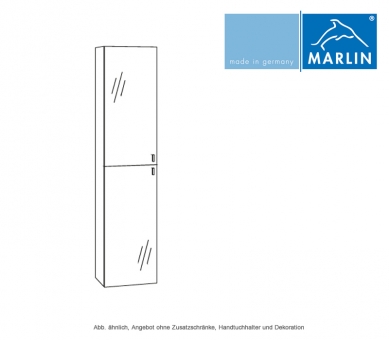 Marlin Motion Hochschrank mit Spiegeltüren 40 cm Tiefe wählbar 