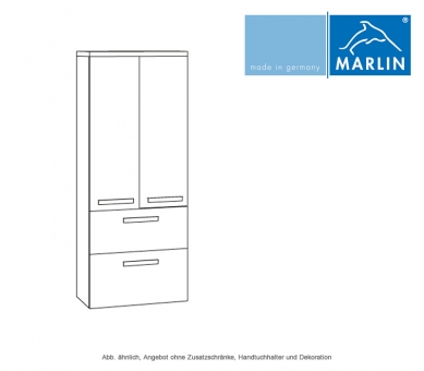 Marlin Motion Mittelschrank 60 cm mit 2 Türen und 2 Auszügen 