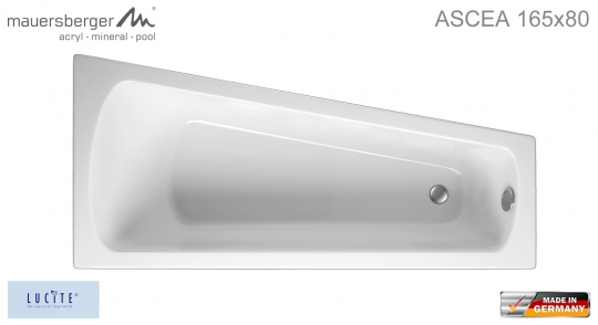 Mauersberger Badewanne ASCEA 165 x 80 cm - ACRYL - Kompakt-Wanne - links L 