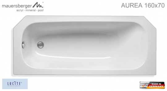 Mauersberger Badewanne AUREA 160 x 70 cm - ACRYL - Kompakt-Wanne - Aussparung wählbar 