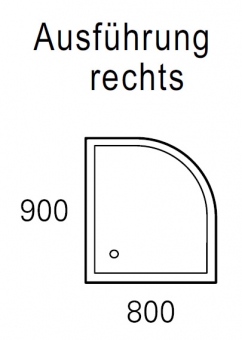 Mauersberger Duschwanne ALBIS 90 x 80 cm - superflach - Rechts 