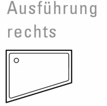 Mauersberger Duschwanne ASYMA 100 x 80 cm - superflach - Rechts 