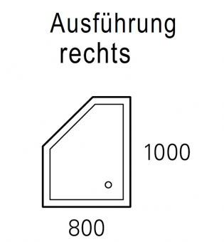 Mauersberger Duschwanne CIRCI 100 x 80 cm - superflach - Rechts 