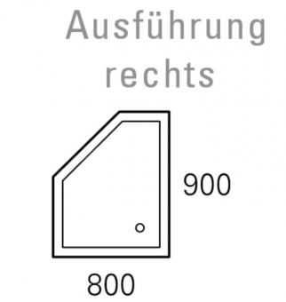 Mauersberger Duschwanne CIRCI 90 x 80 cm - superflach - Rechts 