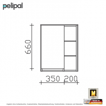 Pelipal 6010 Wandschrank 71 cm mit 1 Tür und Regal 