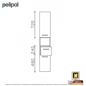 Pelipal 6110 Hochschrank 168 cm Auszug und offenes Fach 