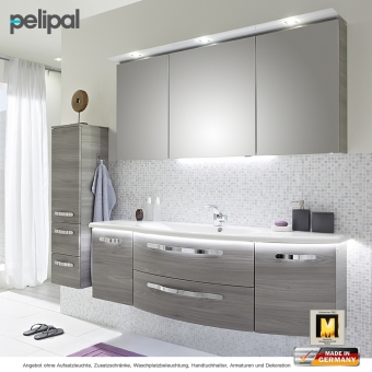 Pelipal Badmöbel als Set 7005 mit Spiegelschrank und Waschtischset mit 2 Türen & 2 Auszügen 150 cm 