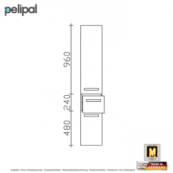Pelipal 7005 Hochschrank mit 2 Türen und Auszug 168 cm 