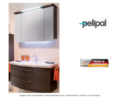 Pelipal Badmöbel als Set Cassca mit Spiegelschrank und LED Beleuchtung 100 cm - Waschtisch wählbar 