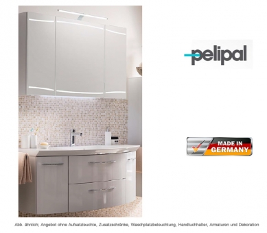 Pelipal Badmöbel als Set Cassca mit Spiegelschrank und LED-Beleuchtung 141 cm - Waschtisch wählbar 