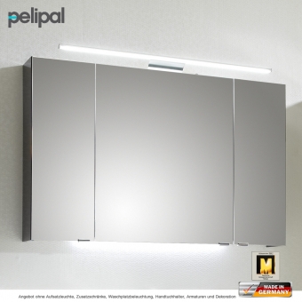 Pelipal neutraler Spiegelschrank 110 cm mit doppelt verspiegelten Türen 