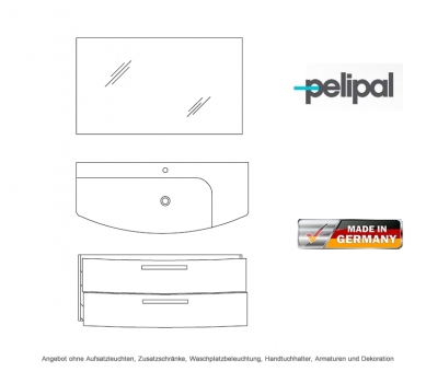 Pelipal Badmöbel als Set 7005 V2.1 mit Badspiegel 123 cm 