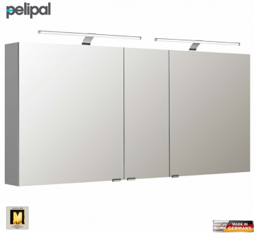Pelipal neutraler Spiegelschrank S5 150 cm mit 2 LED Aufbauleuchten 