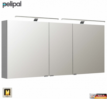 Pelipal neutraler Spiegelschrank S5 160 cm mit 2 LED Aufbauleuchten 
