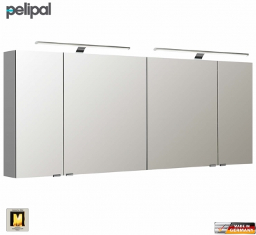 Pelipal neutraler Spiegelschrank S5 180 cm mit 2 LED Aufbauleuchten 