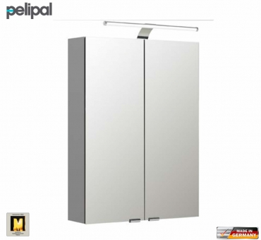 Pelipal neutraler Spiegelschrank S5 50 cm mit LED Aufbauleuchte 