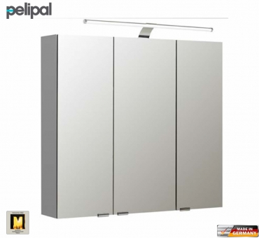 Pelipal neutraler Spiegelschrank S5 80 cm mit LED Aufbauleuchte 