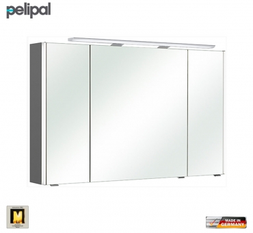 Pelipal neutraler Spiegelschrank S10 LEDplus 112 cm mit LED Aufbauleuchte 