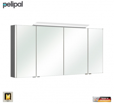 Pelipal neutraler Spiegelschrank S10 LEDplus 152 cm mit LED Aufbauleuchte 