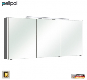 Pelipal neutraler Spiegelschrank S10 LEDplus 167 cm mit LED Aufbauleuchte 