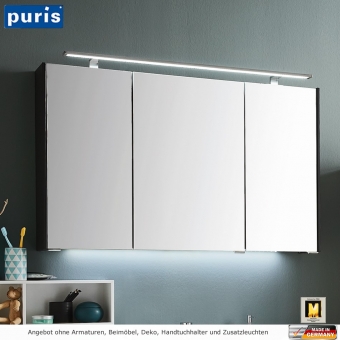 Puris D.light Spiegelschrank 100 cm mit Aufsatzleuchte 