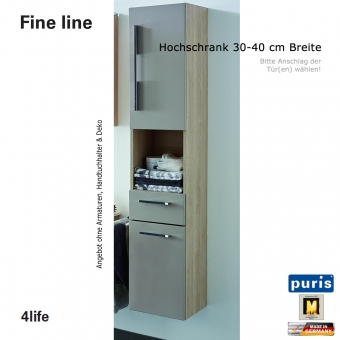 Puris Fine line Hochschrank 30 oder 40 cm 