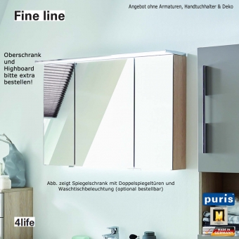 Puris Fine line Spiegelschrank 90 cm 