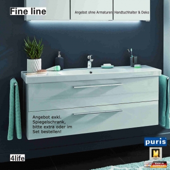 Puris Fine line Waschtisch Set 120 cm Keramik 