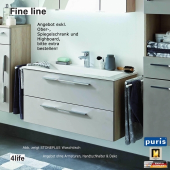 Puris Fine line Waschtisch Set 90 cm Mineralguss 
