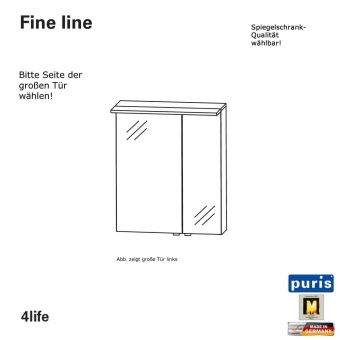 Puris Fine line Spiegelschrank 60 cm 