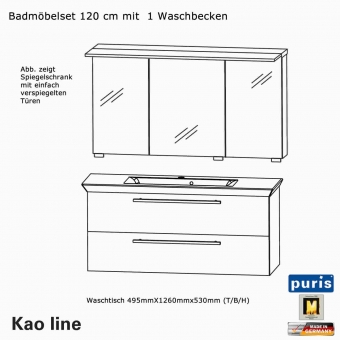 Puris Kao line Badmöbel Set 120 cm 