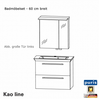Puris Kao line Badmöbel Set 60 cm 