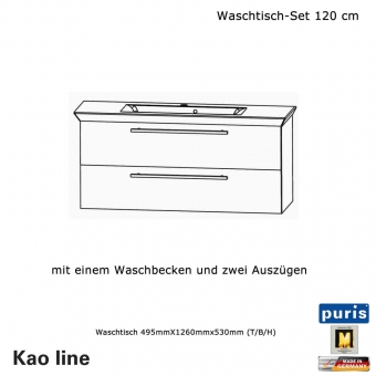 Puris Kao line Waschtisch Set 120 cm 