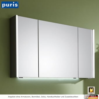 Puris LINEA Spiegelschrank 100 cm mit seitlichen LED-Profilen - S2A431079 