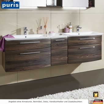 Puris LINEA Waschtisch-Set 170 cm mit 4 Auszügen und 1 Tür und optionaler LED Beleuchtung 