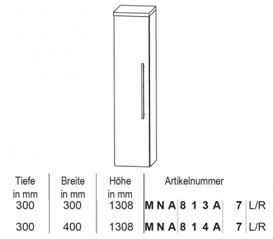 Puris Classic Line Mittelschrank 30 cm 