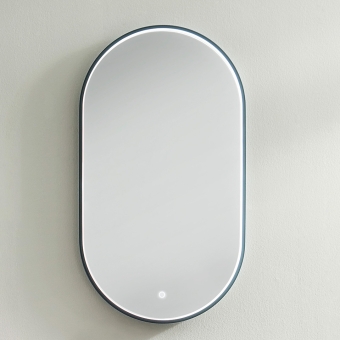 Puris Vialli ovaler Spiegel 50 cm mit schwarzem Rahmen 