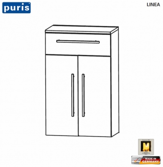 Puris LINEA Highboard 60 cm Breite - 2 Türen / 1 Auszug 