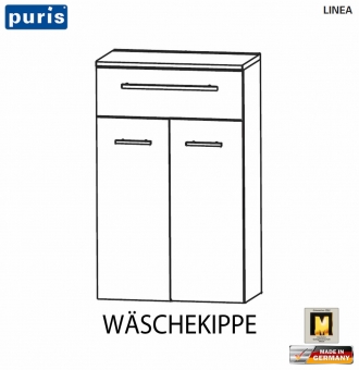 Puris LINEA Highboard 60 cm Breite - Wäschekippe / 1 Auszug 