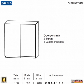 Puris Purefaction Oberschrank - 2 Türen - 60 cm Breite 